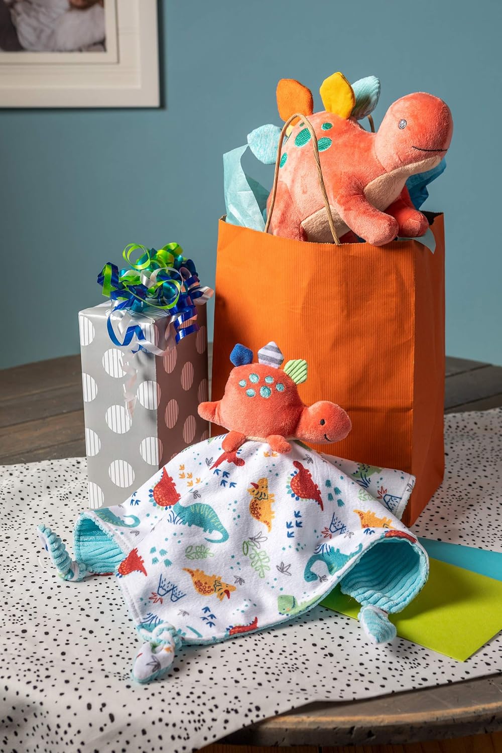 Mary Meyer Pebblesaurus Stuffed Animal Soft Toy, 10-Inches, Coral Dinosaur