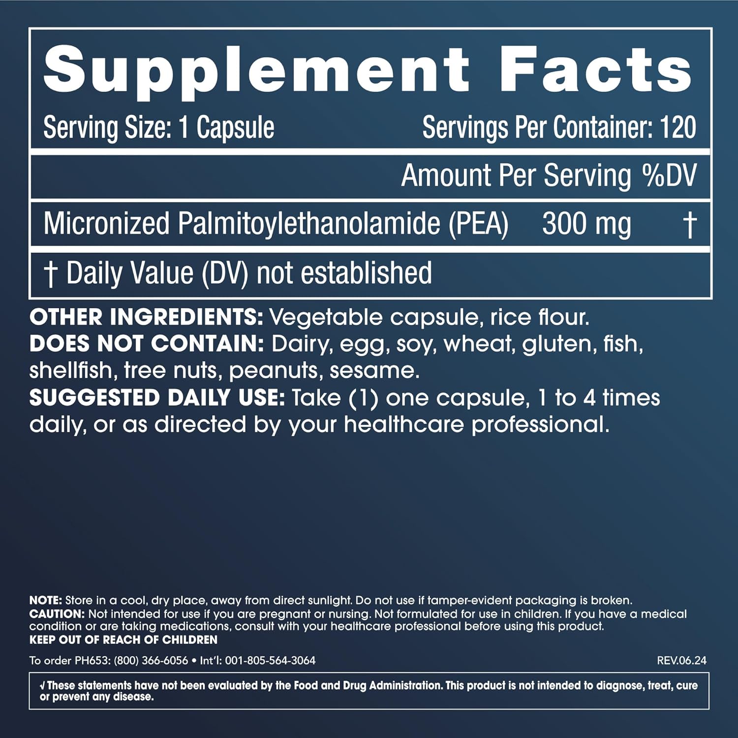 Pure Micronized P.E.A. or Palmitoylethanolamide | Temporarily Relieves Minor Aches | Superior Absorption | Supports Sleep and Longevity | Third-Party Tested | 300 mg per Capsule, 120 Capsules - Image 2