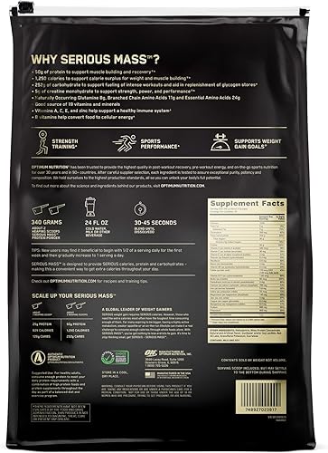 Miniatura 2 de Serious Mass Strawberry Proteína en polvo, ganador de peso, 12 libras
