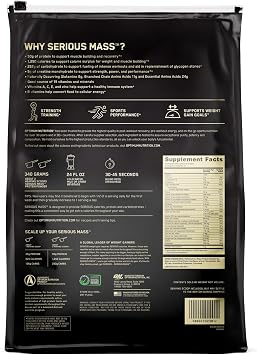 Serious Mass Strawberry Weight Gain Protein Powder | 12 lbs