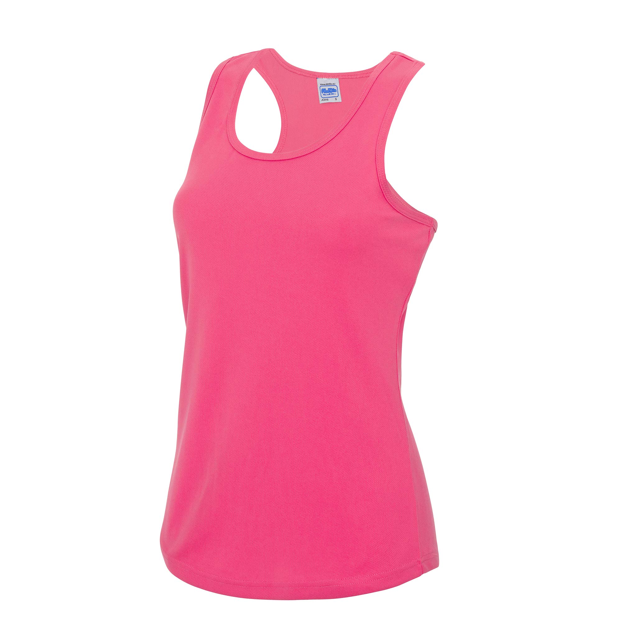 Just Cool Girlie Fit Sports Ladies Vest / Tank Top (XS) (Electric Pink)