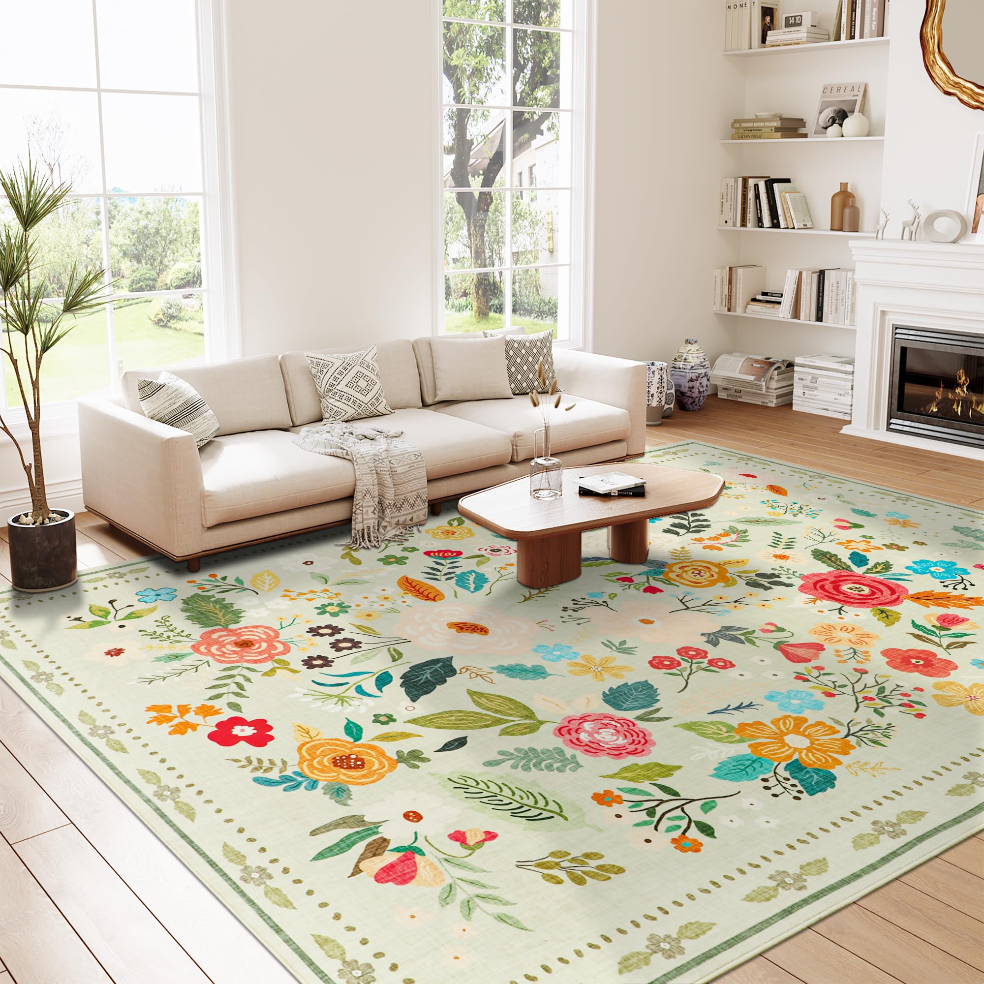 Homcomodar Alfombras Salón Lavable 160x230cm Verde Modernas Alfombra Pelo Corto Suave Alfombras de Dormitorio Habitación Salón Dormitorio Comedor OEKO-TEX STANDARD 100