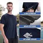 LalaHooK 7 Pack Workout Mens T Shirts - Gym Quick Dry Short Sleeve Moisture Wicking Tee Tops for Athletic Work Casual Running