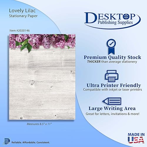 Miniatura 2 de Lovely Lilac - Papel de papelería (80 hojas)