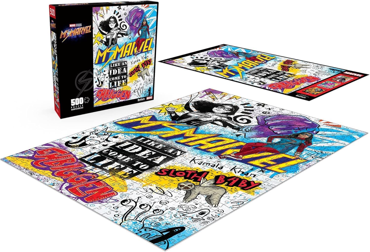 Buffalo Games - Marvel - Ms. Marvel - 500 Piece Jigsaw Puzzle for Adults - Challenging Puzzle Perfect for Game Nights - Finished Puzzle Size is 21.25 x 15.00