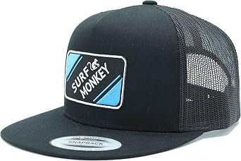 SURF MONKEY Cap Full Patch Snapback Baseball Cap for Men/Women - One Size - Adjustable Closure Snapback - Flat Visor