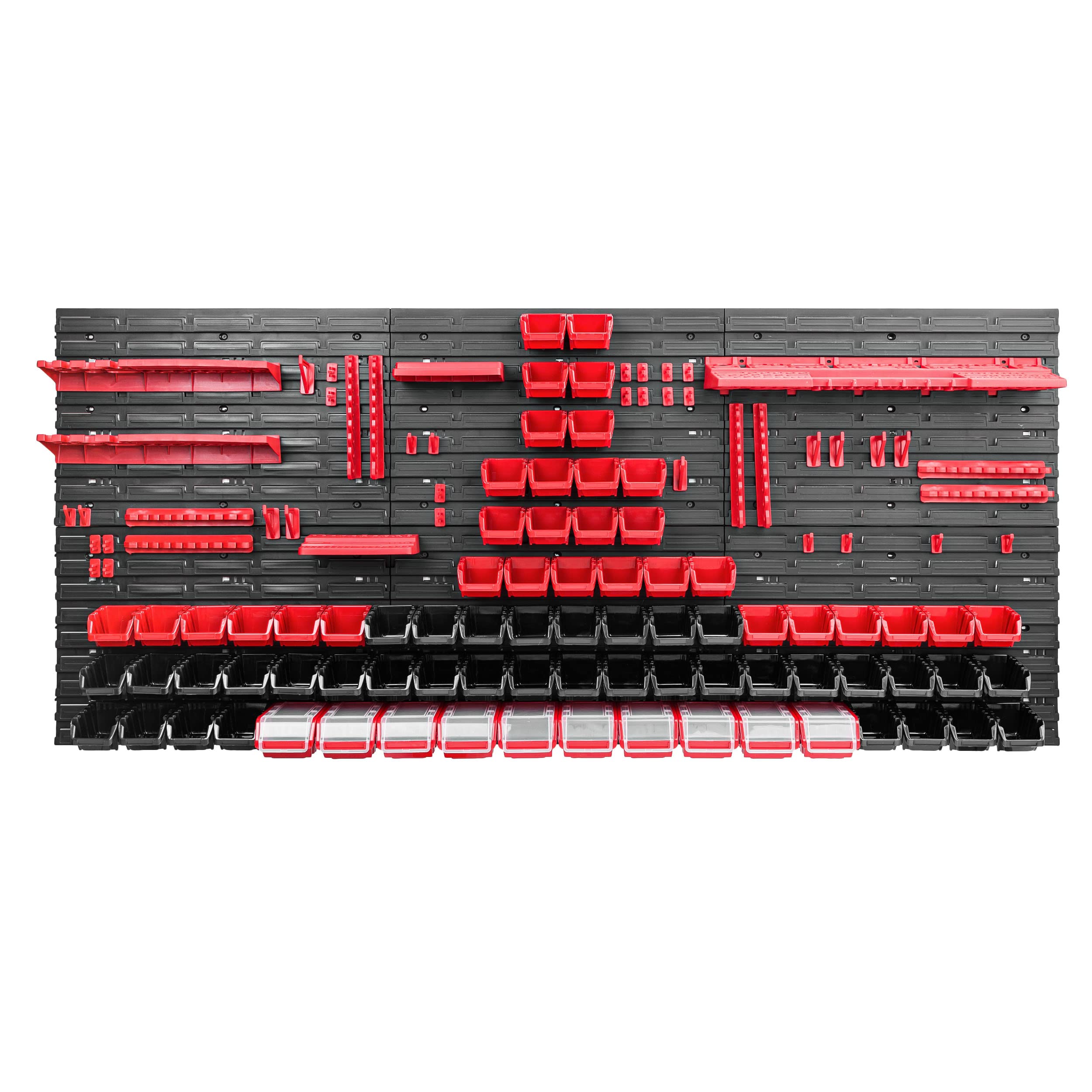 Sistema de almacenamiento para taller, 172 x 78 cm, 78 unidades, estantería de pared con soportes para herramientas y cajas apilables, placas de pared extrafuertes, estantería para herramientas,