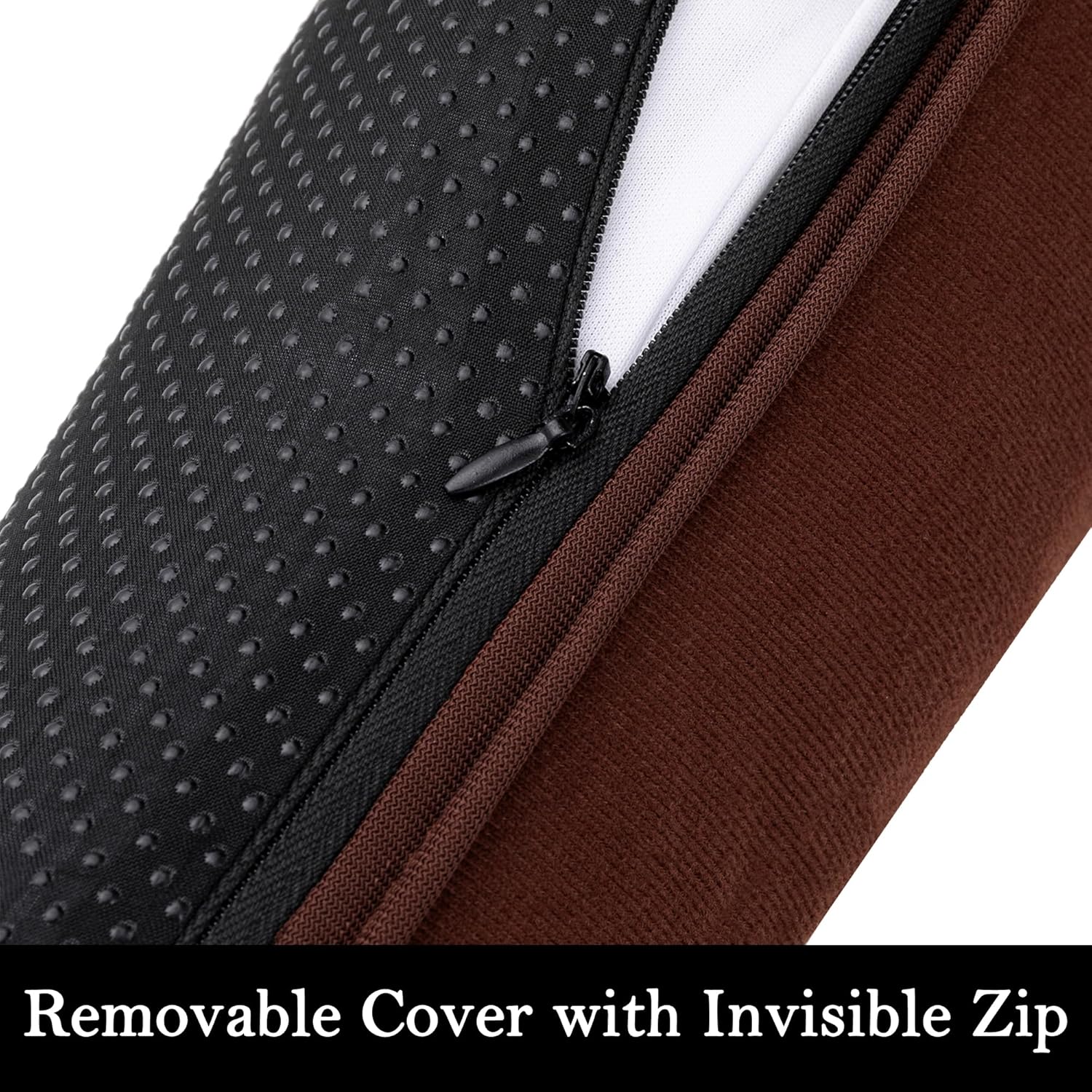 Sunolga 2 Packs 38 Inches 2.2LB Weighted Door Draft Stopper Filled with Glass Beads & Cotton, Removable Machine Washable Sound Proof Under Door Draft Blocker with Anti-Abrasion Bottom for Door, Brown