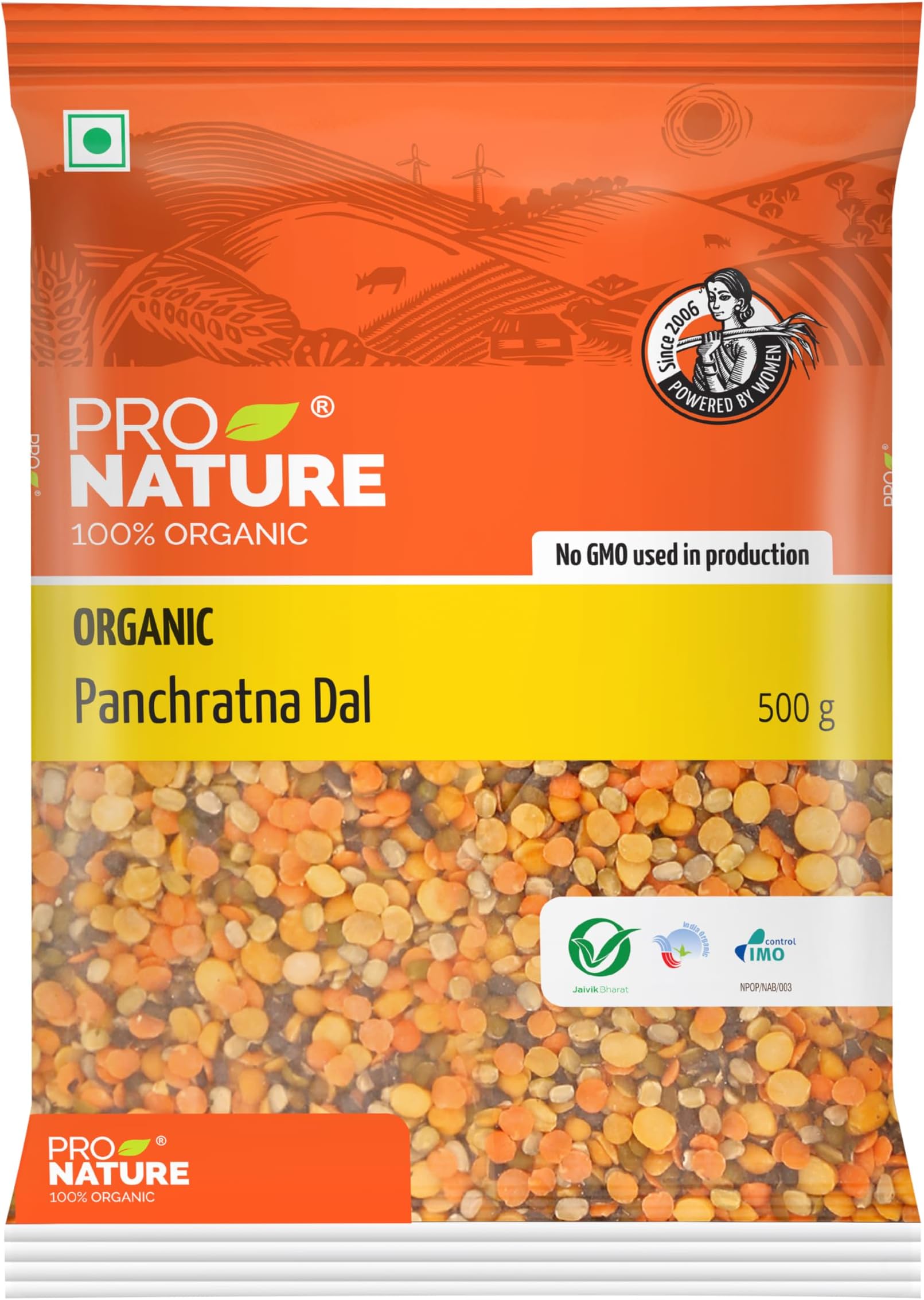 Pro Nature 100% Organic Panchratna Dal - 500g | Rich in Taste & Nutrition | Healthy Mix of 5 Lentils | Ideal for Cooking Delicious, Wholesome Meals