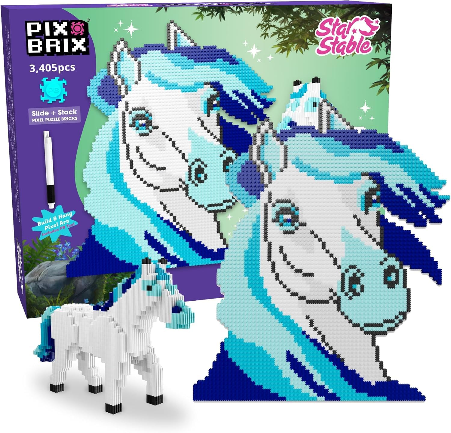 Amazon.com: Pix Brix Pixel Art Puzzle Bricks - Star Stable's