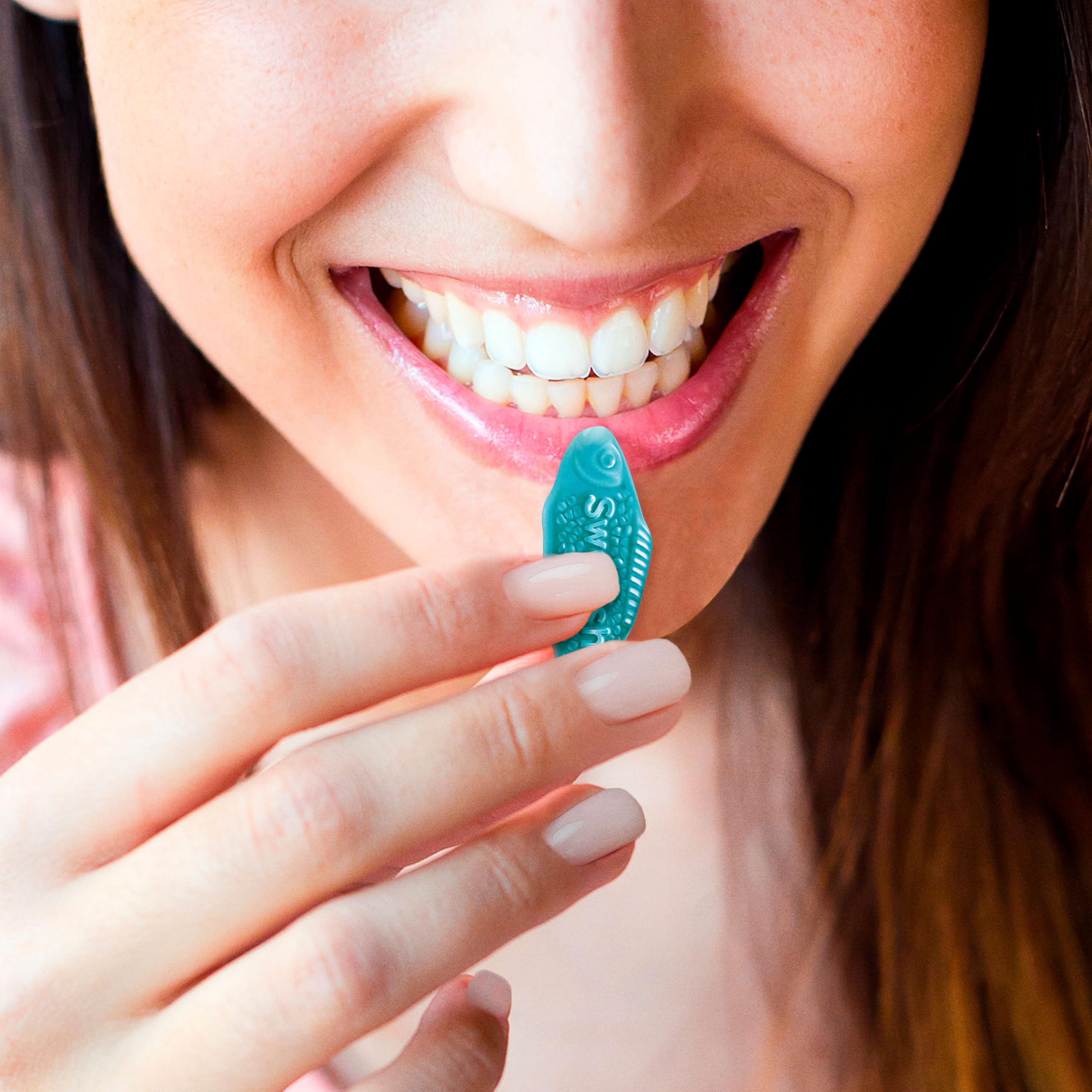 SWEDISH FISH Dulces suaves y esponjosos con limonada de frambuesa azul, dulces sueltos, 340 - 101,8 g bolsa