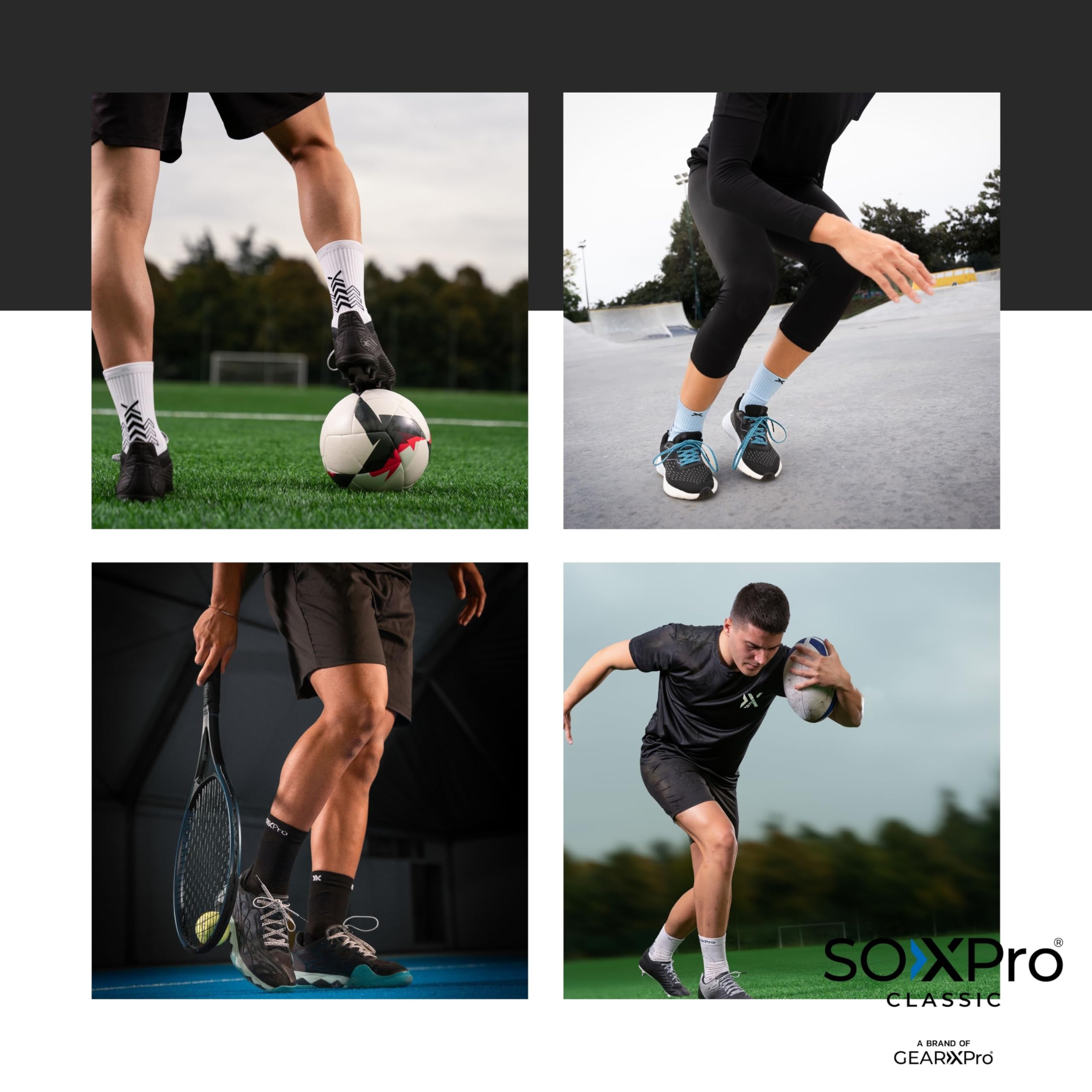 SOXPro Classic - Calcetines antideslizantes - Flechas GRIP de silicona - Antiblasuras - Transpirable - Estabilidad y Control