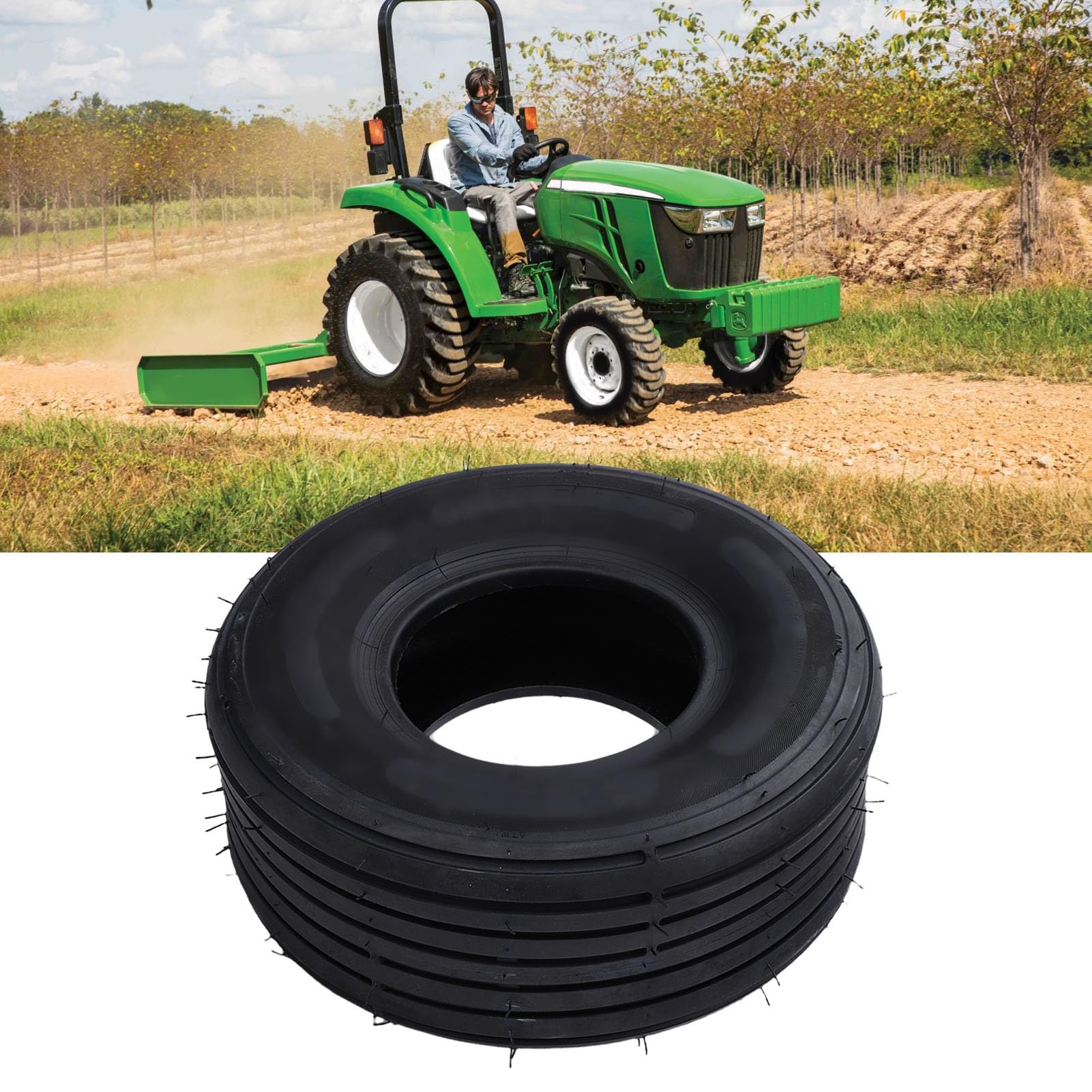 Fydun 15x6.00-6 Opona Bezdętkowa Heavy Duty 4-warstwowa Antypoślizgowa 6-calowa Kosiarka do Trawy Opona do Kosiarki Wózek do Ciągnika Ogrodowego Taczka