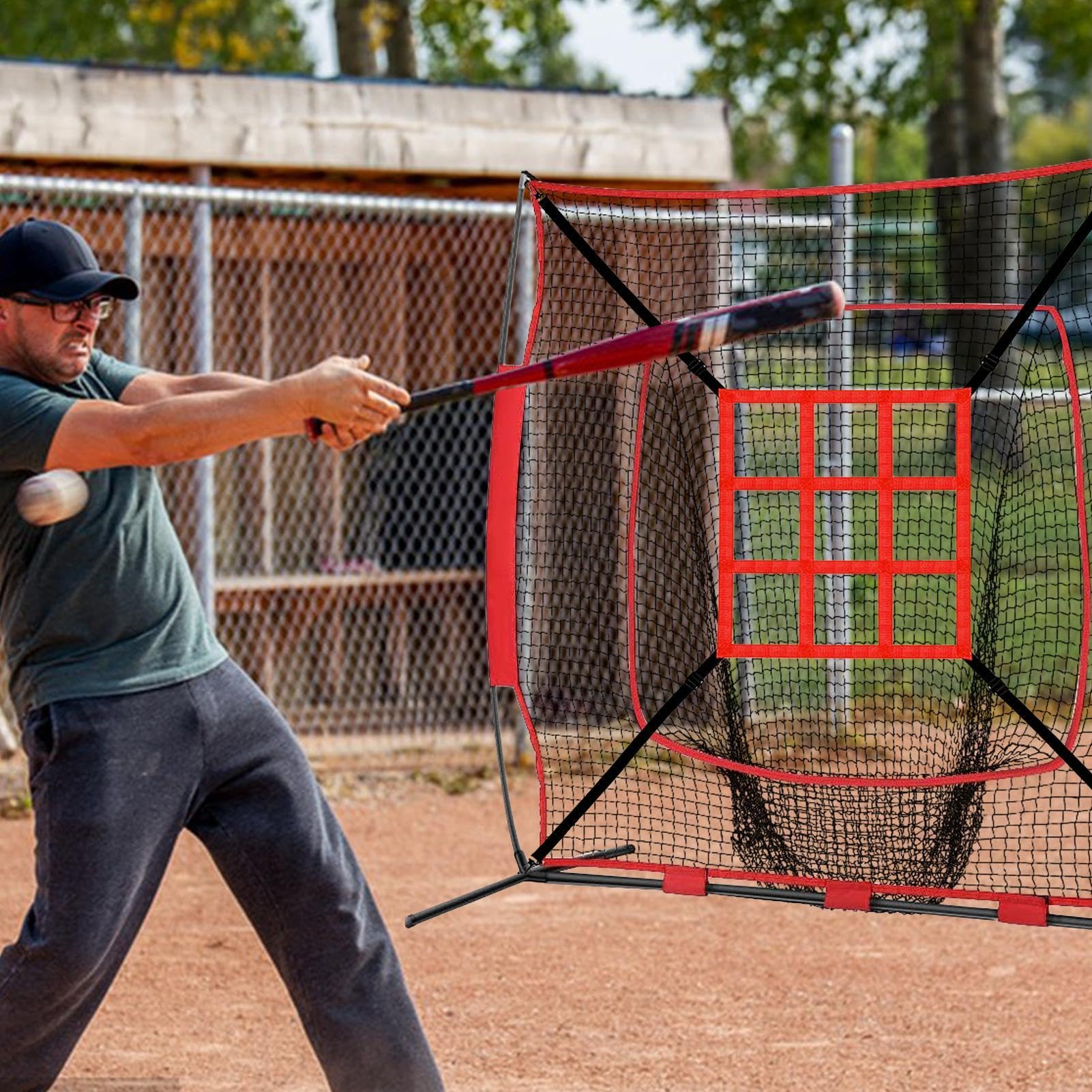 Pitching Targeting Zone - Pitching Nets Strike Zone Targets, Baseball Softball Pitching Targets | Baseball Practice Net, Attachment Strap for Hitting Batting Catching, Pitcher Accuracy Training Aids