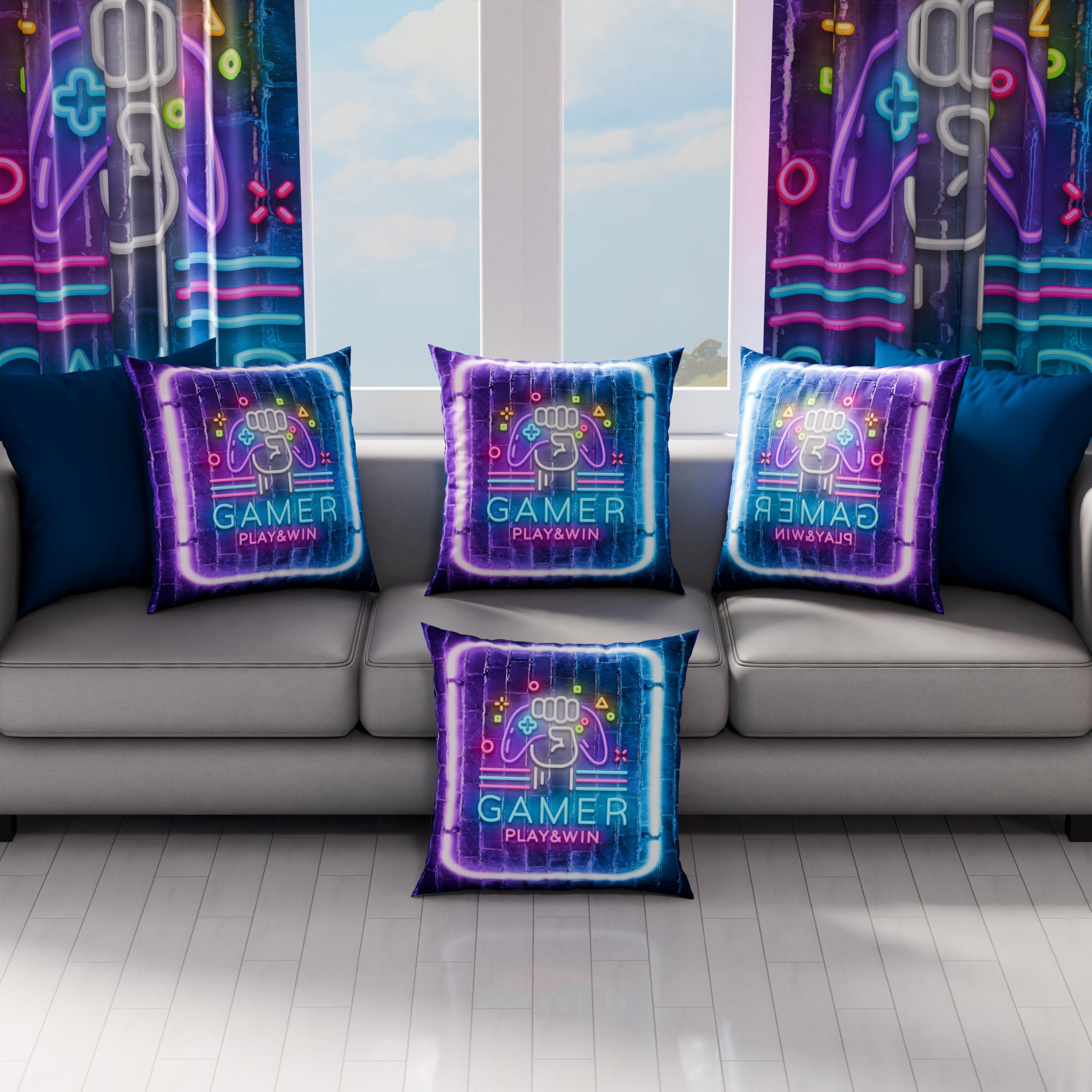 PETTI Artigiani Italiani Cusicni Pair of Pillowcases in Digital Print Winter, Canvas, Gamer, 45 x 45 cm, confezione da 2 - Image 3