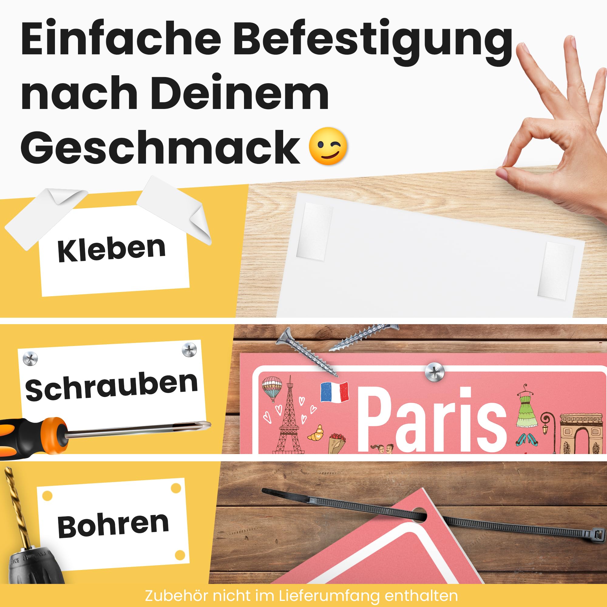 USA Deutschland Ortsschild 30x20 Cm - Lustiges Abschiedsgeschenk Für Reisefans & Auswanderer