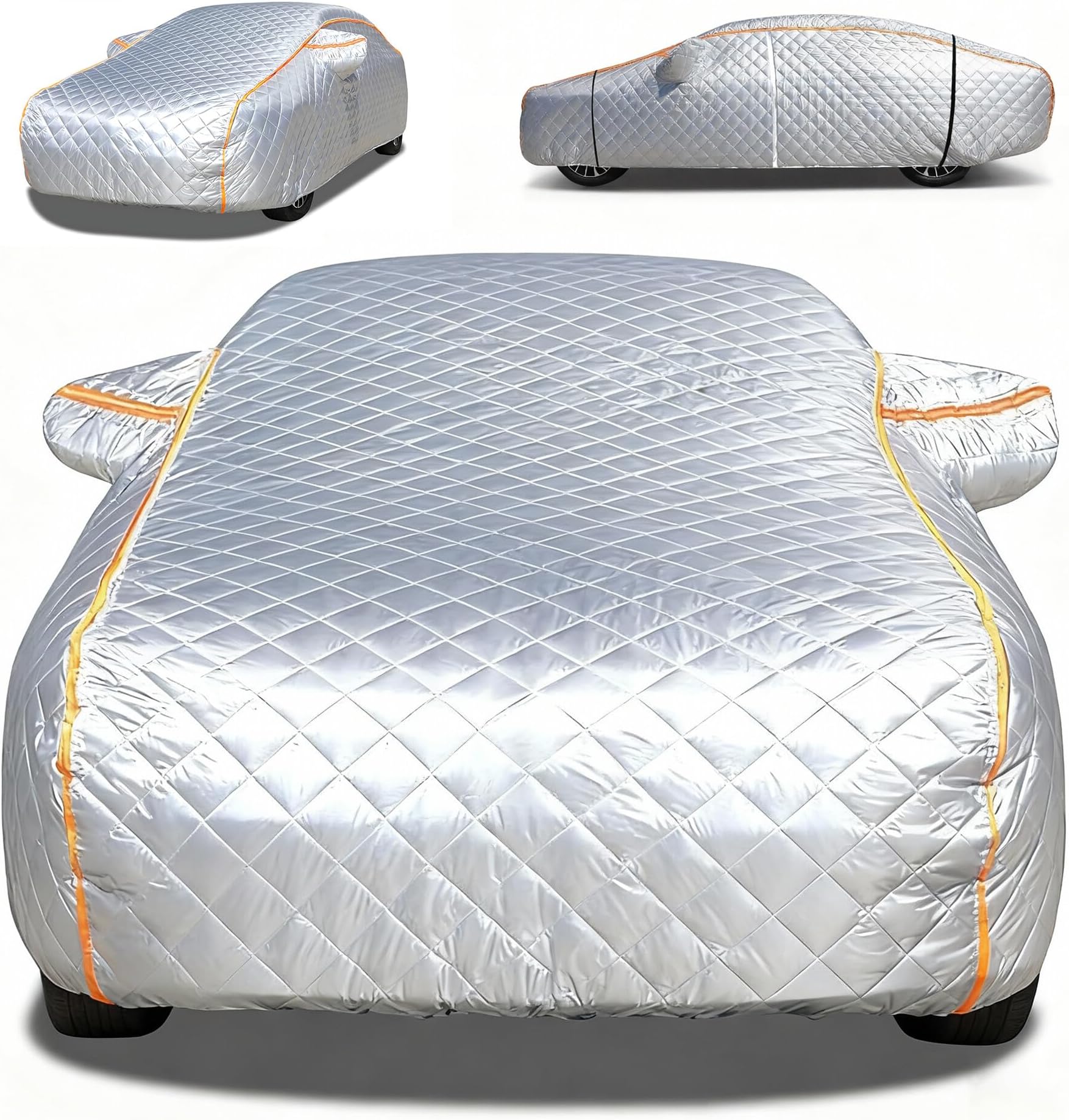 雹対策 車 カバー 適用 キャデラック DTS 2008-2011 フルボディカーカバー、防雹、5層厚手、全天候型、防霜、防雪、防水、防塵、防風、UVカット、通気性、反射テープとサイドジッパー付き、取り付け簡単、オールシーズン対応 - wyq