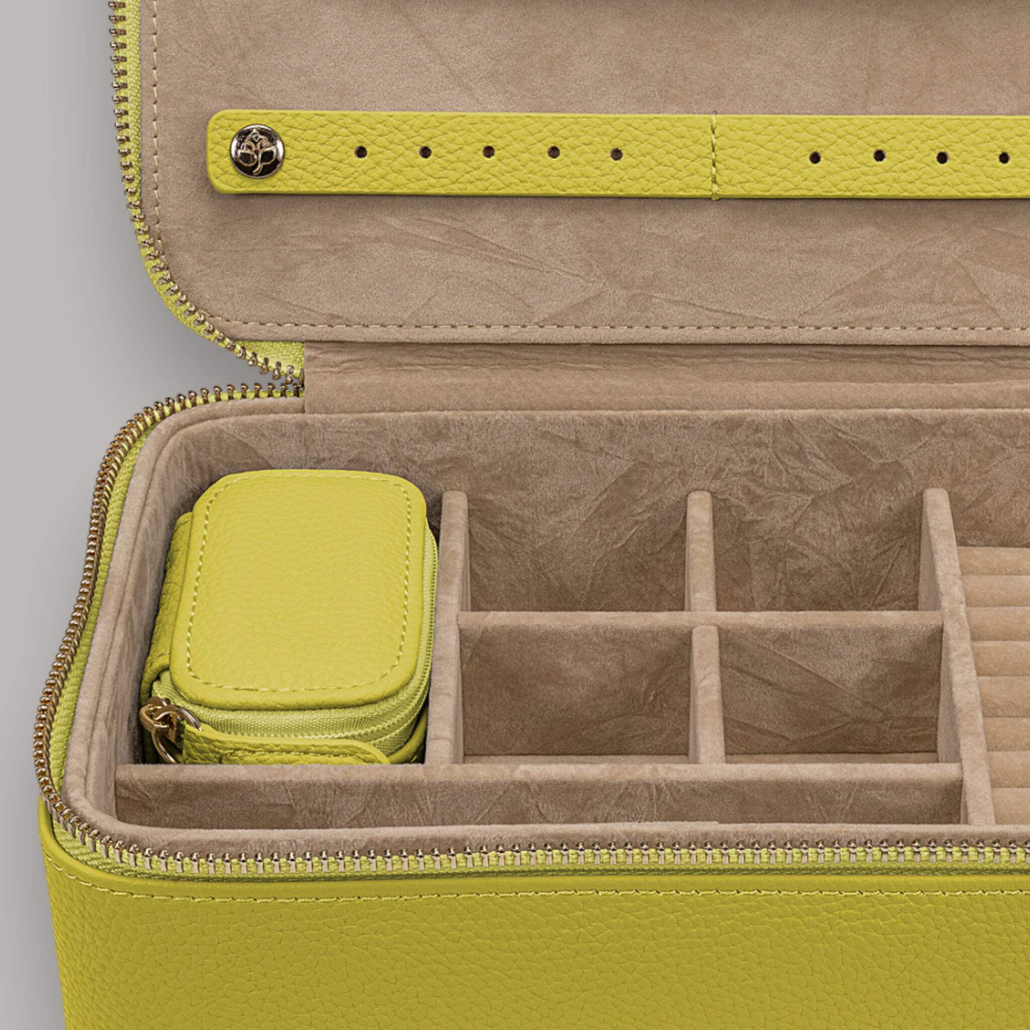 Windrose Szkatułka na biżuterię Aurora Jewelry Case Lime jasnożółta