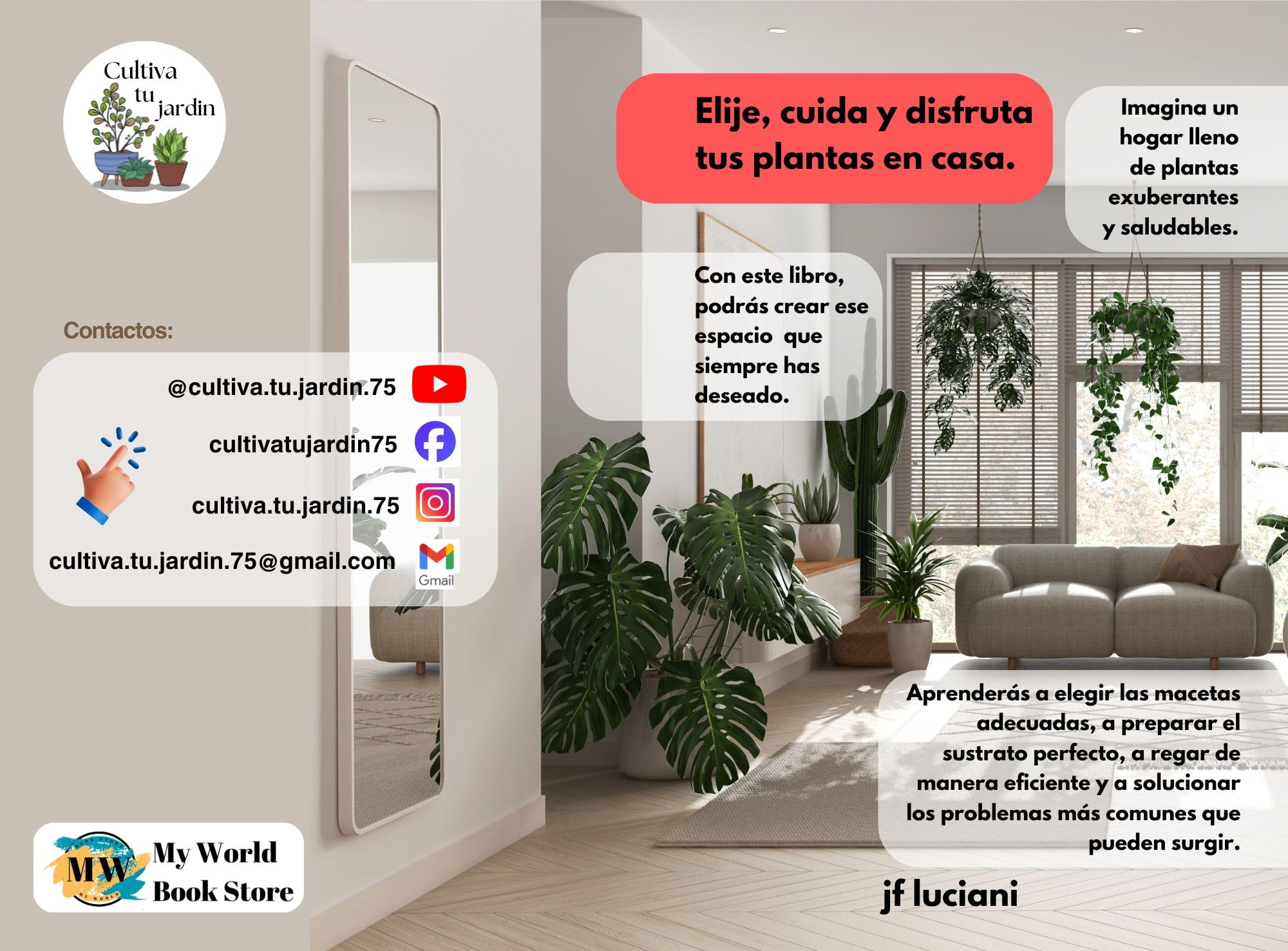 Guide plantes entretien culture maison livre espagnol Cultiva tu jardín