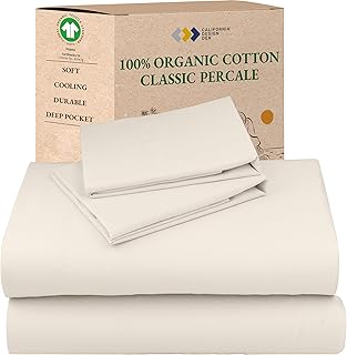 California Design Den Sheets Queen Size Bed Set - Soft 100% Organic Shee...