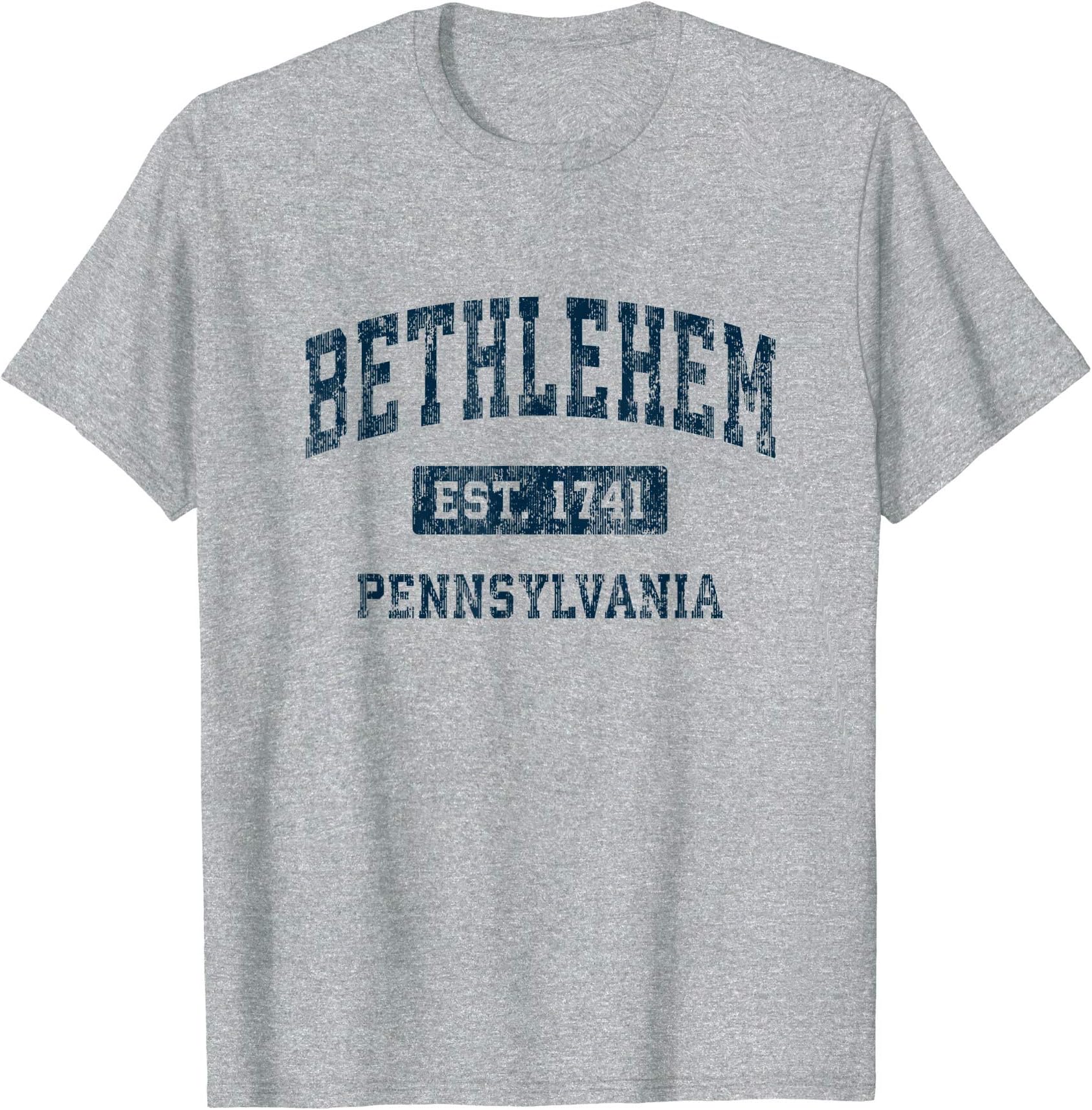 Bethlehem Pennsylvania PA Vintage Sports Design Navy Print T-Shirt