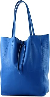 modamoda de T163 Damen Leder Shopper Schultertasche, handmade in Italy