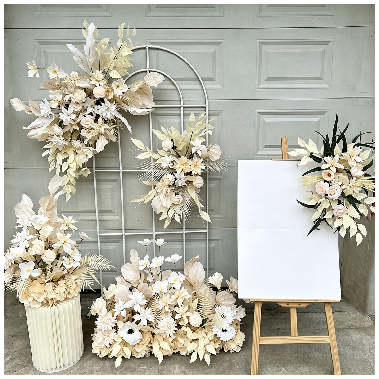 Reusable Fake Flowers Silk Wedding Decor Wedding Aisle Flowers, Multiple Styles Artificial Flowers, For Bridal Room, Hotel Lobby, Window Display, Engagement Ceremony, Garden (Size:5-piece set,Color:E)