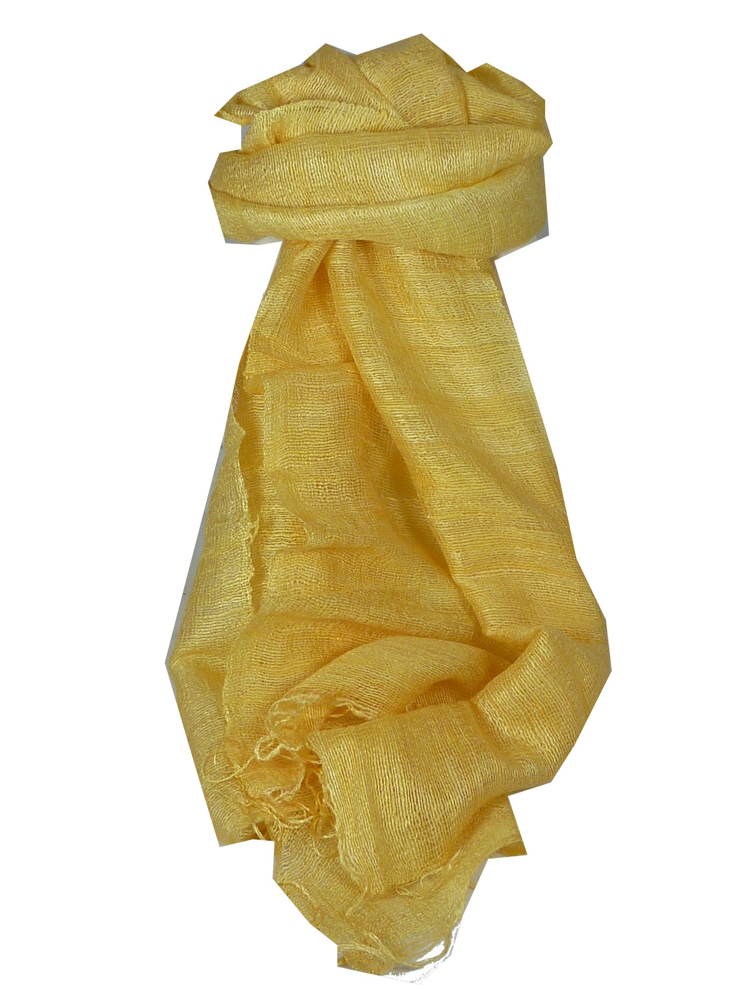 Pashmina & Silk Pure Raw Silk Long Scarf Hanoi Weave Cream