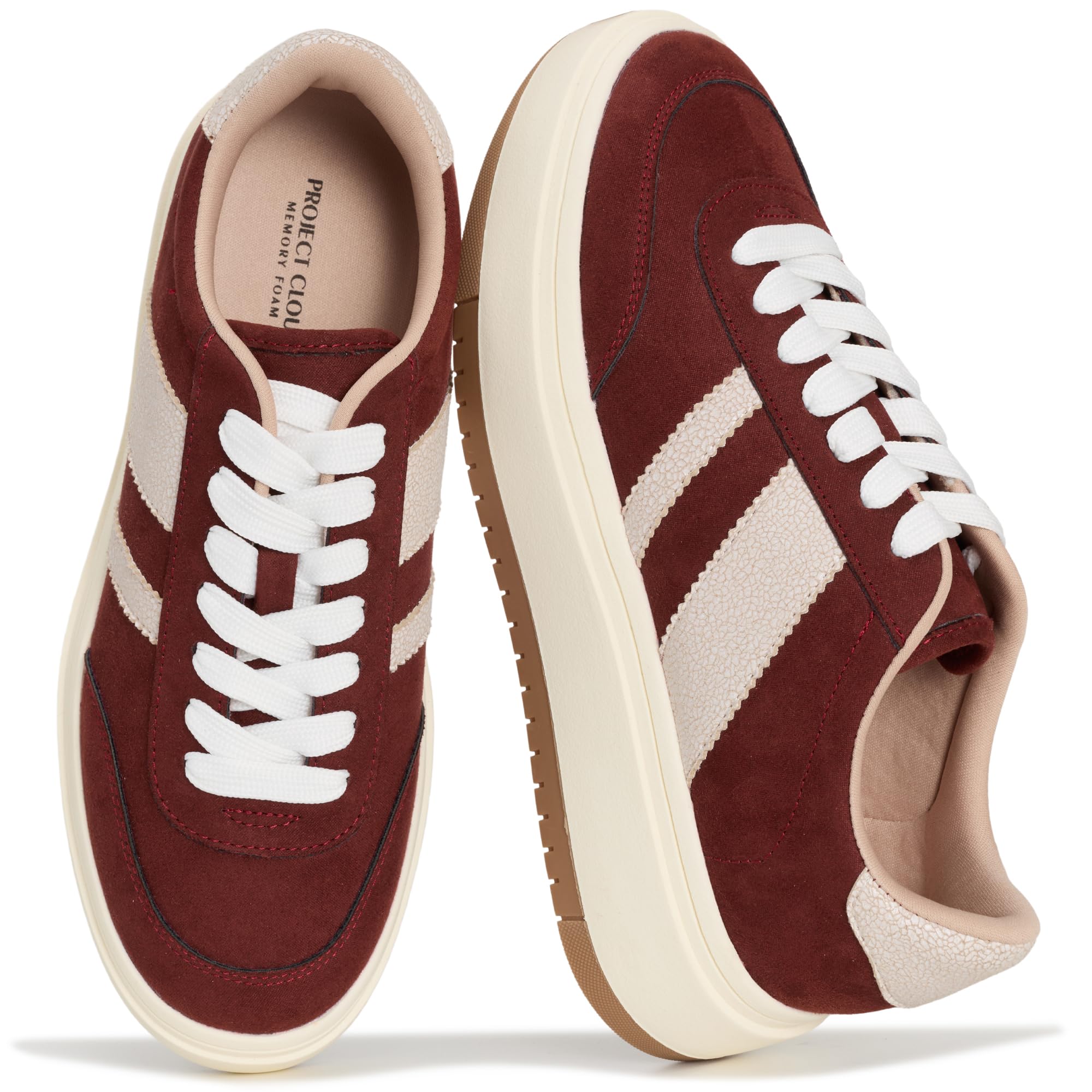 Project Cloud Platform Sneakers for Women - Lightweight Memory Foam Insole Womens Sneakers - Non-Slip Fashion Sneakers for Women Footwear - Women's