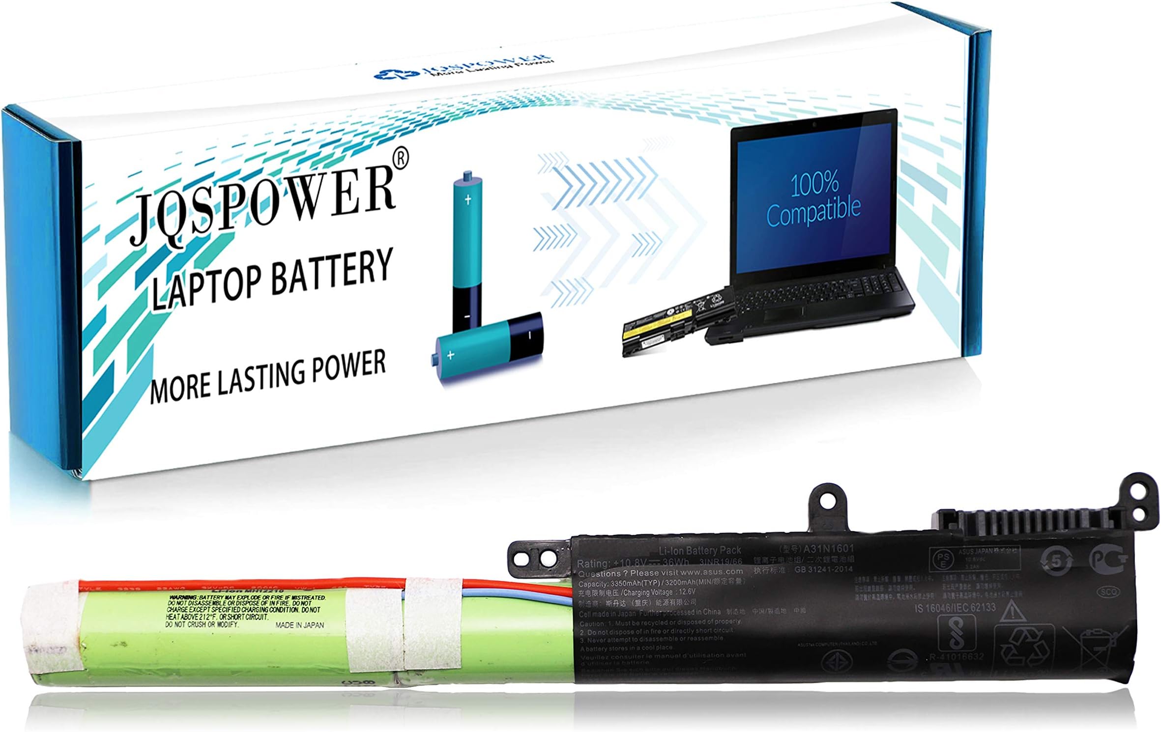 New Laptop Battery for ASUS A31N1601 A31N1537 0B110-00440000 for X541U X541UA X541UV R541UA X541SA X541SC Series[11.1V 2600MAH]