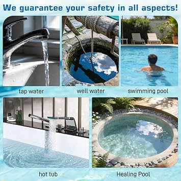 6-in-1 Digital Water Testing Kit, Digital Pool & Hot Tub Water Tester | for pH, Free/Total Chlorine, Alkalinity, Cyanuric Acid & Bromine, Fast Accurate Electronic Pool Tester for Spa,Well,Tap Water