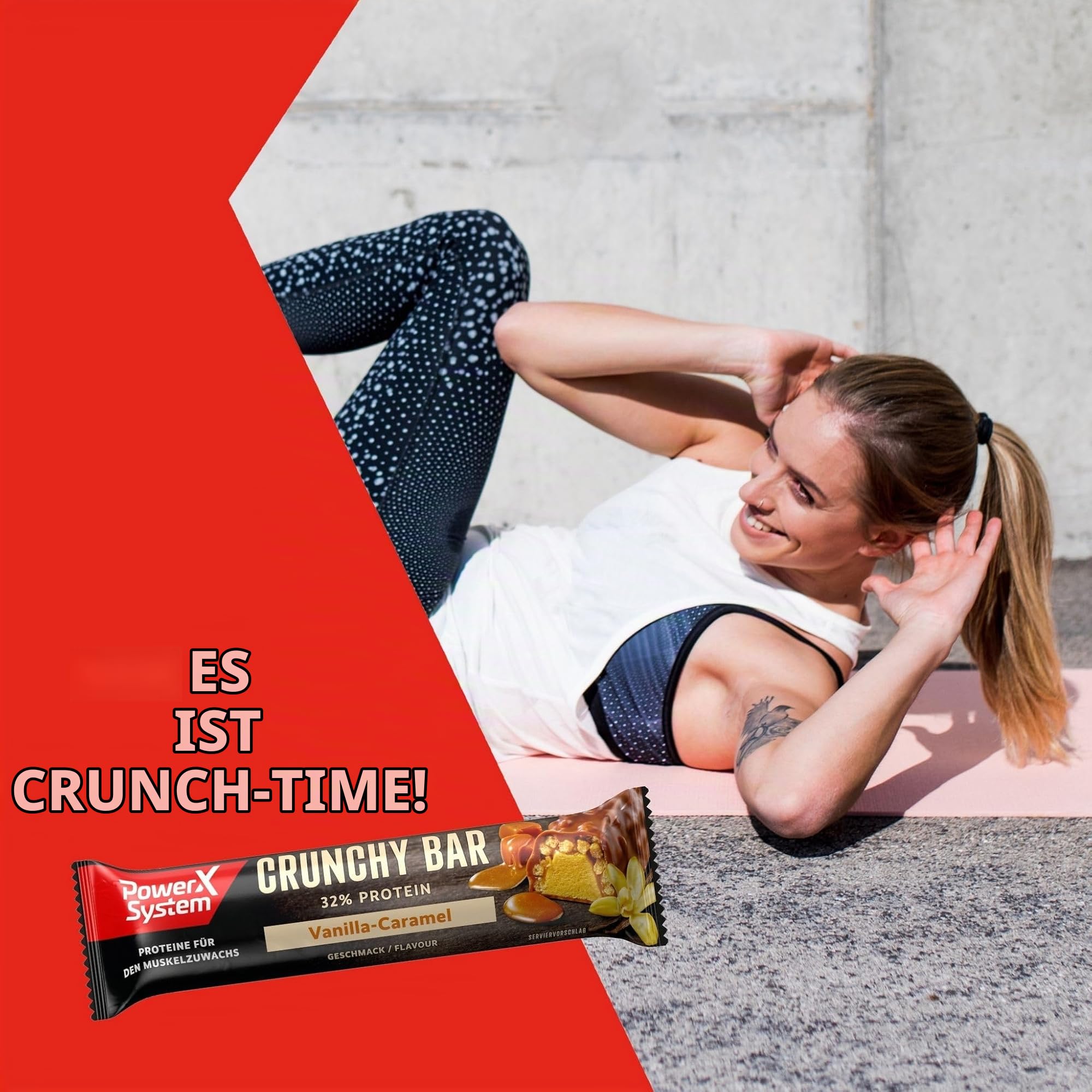 Power System Crunchy Bar Proteinriegel Vanilla-Caramel 21x 45g