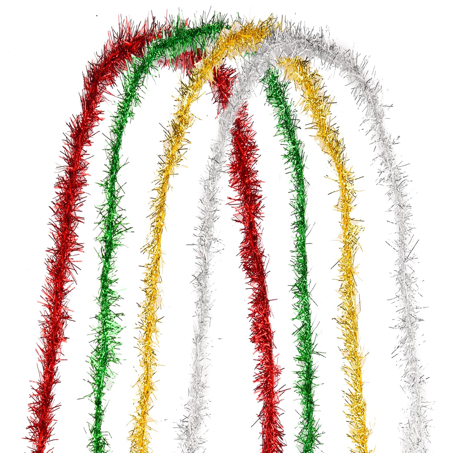 Guirlande de Noël multicolore brillante en plastique x4 pour fête