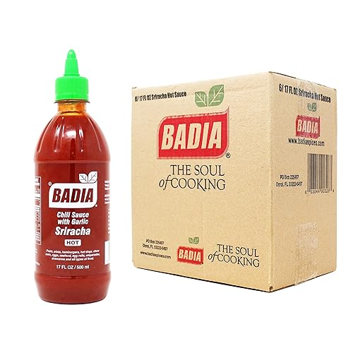 Badia Salsa picante Sriracha, 17 onzas líquidas (paquete de 6)
