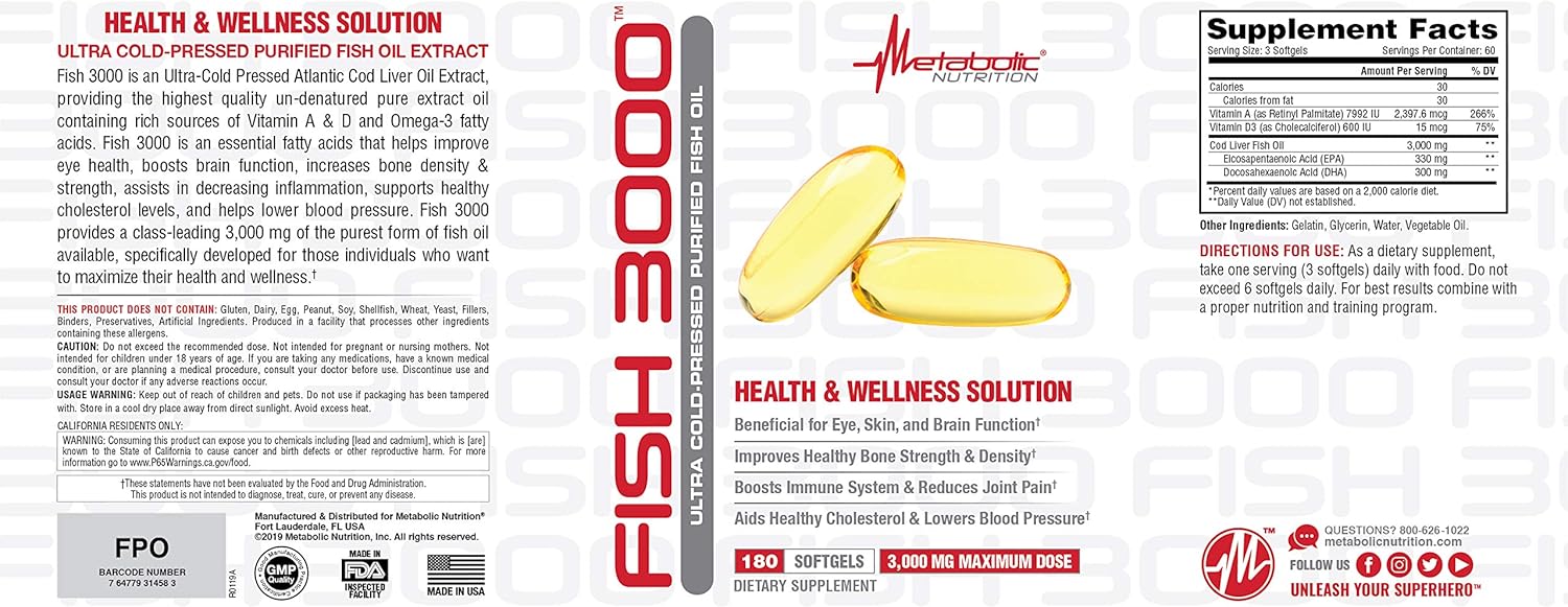 Metabolic Nutrition Fish 3000 (180count)