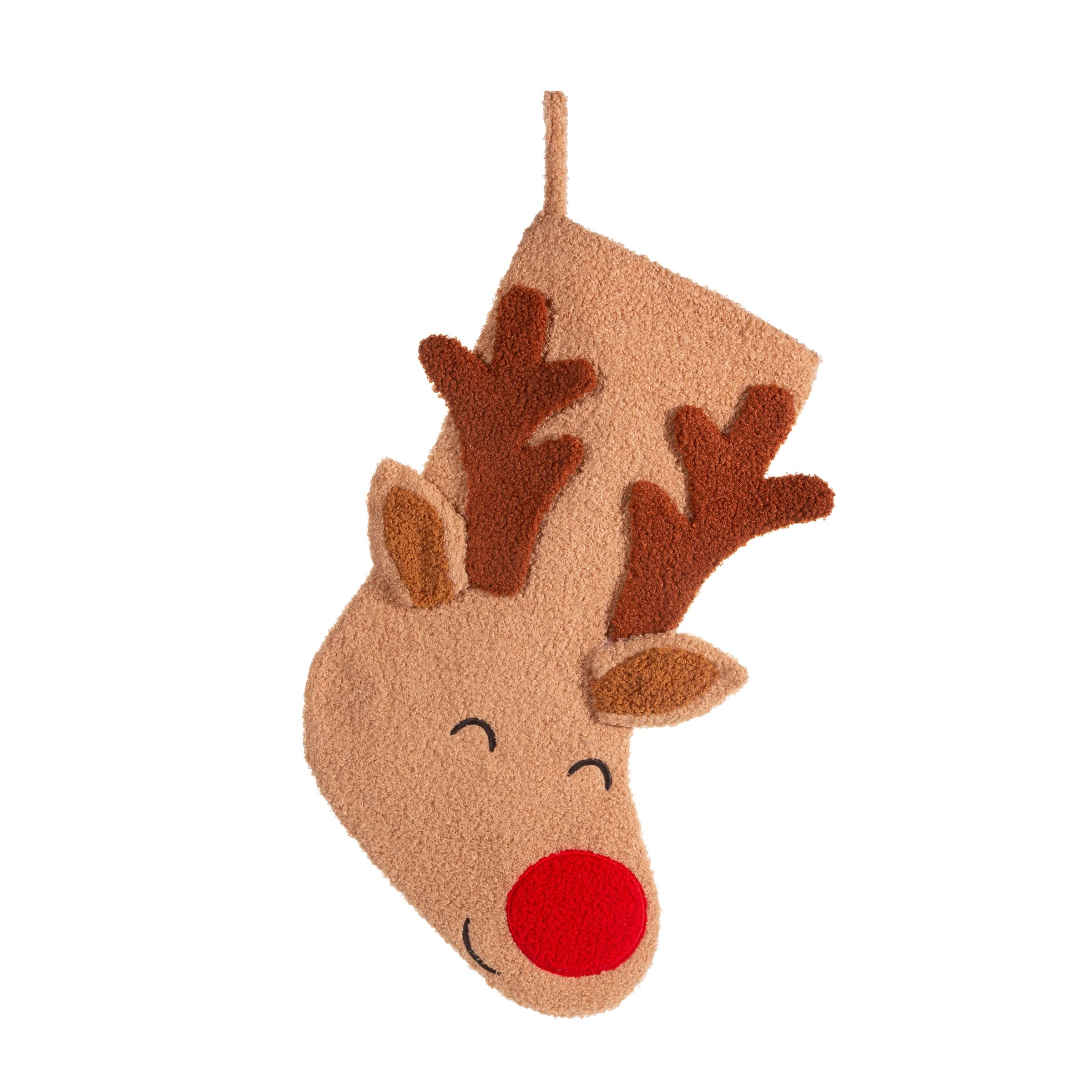 Sass & Belle Brown Rudolph Stocking