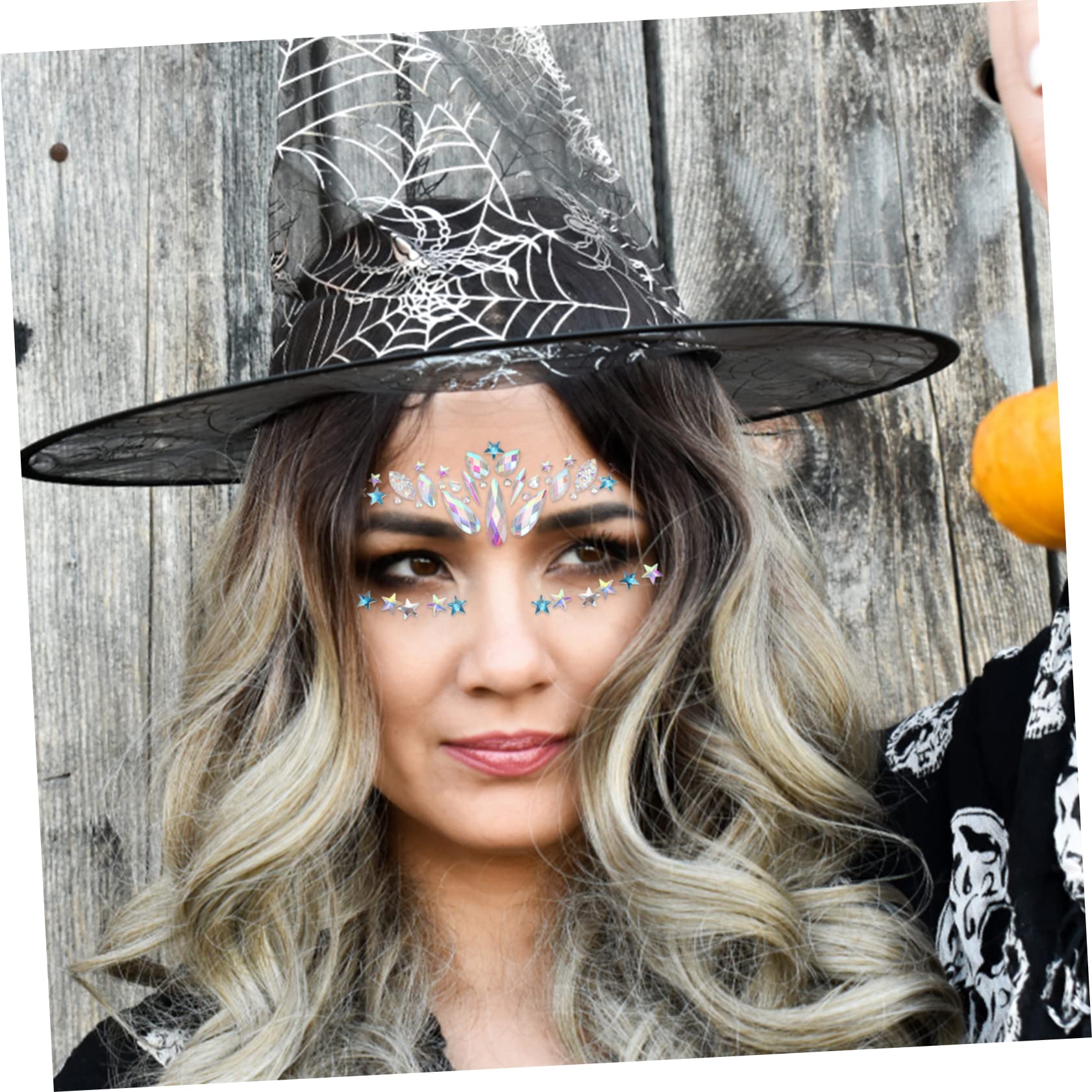FRCOLOR 12 Fogli Adesivi Per Il Viso Faccia Di Halloween Per Le Donne Di Cristallo Sul Viso Gioielli Faccia Da Fata Acrilico Strass Donna Capi Di Abbigliamento
