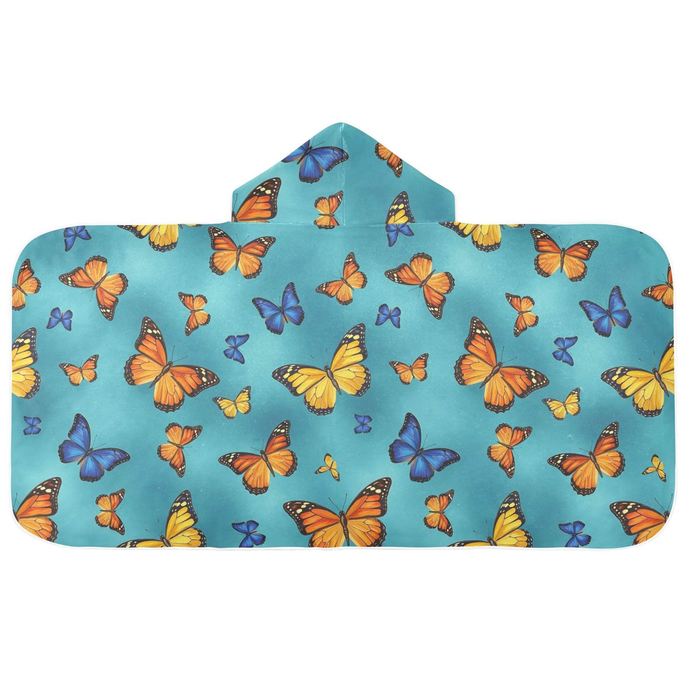 Fuauuyl Butterfly Hooded Baby Bath Towel Soft & Breathable Towel for Newborns Infants Toddlers, Nursery Essential