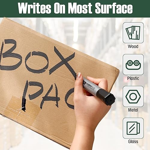 Miniatura 5 de Cholemy 40 marcadores permanentes jumbo a granel con punta de cincel grande, marcadores permanentes de secado rápido para suministros de profesores