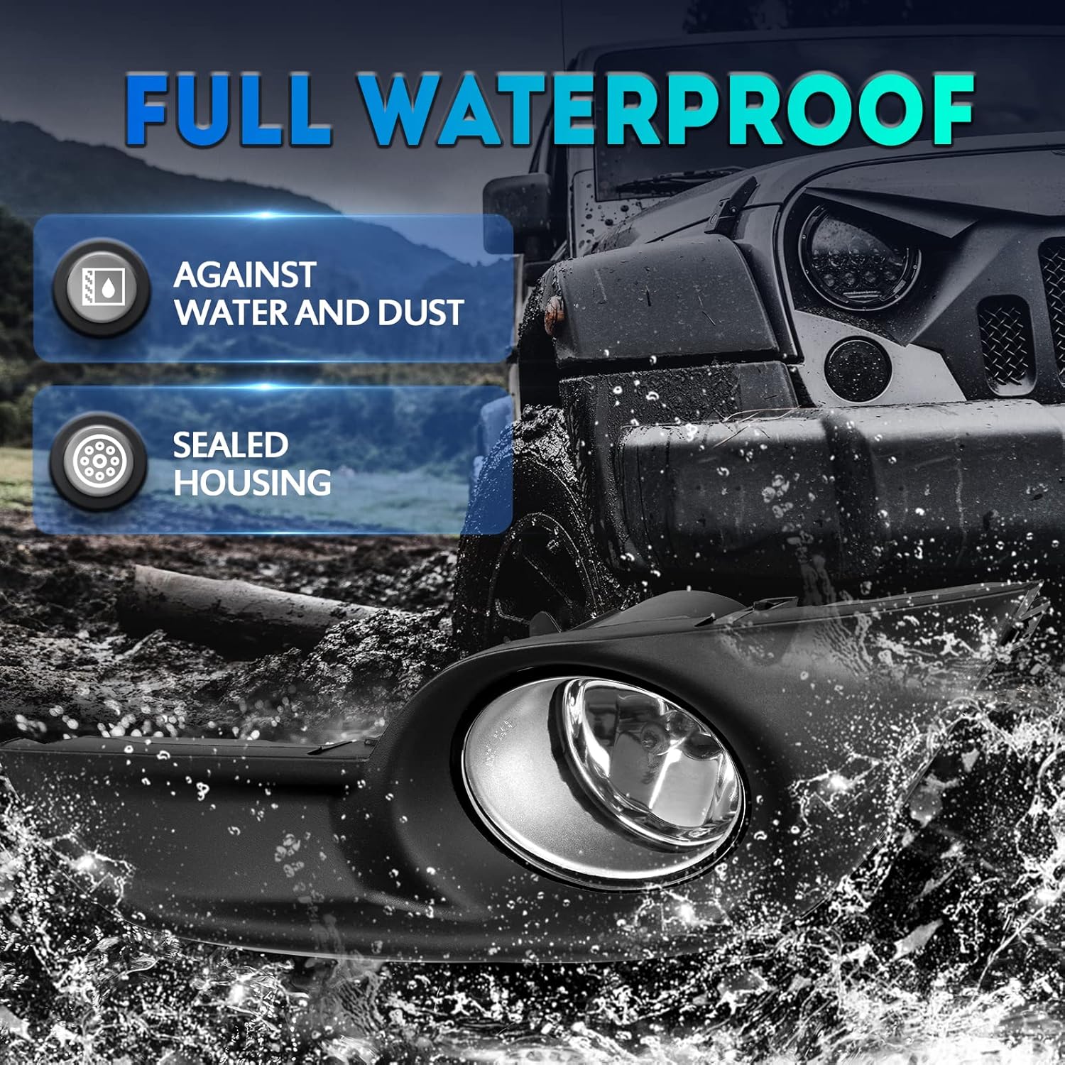 Fog Lights Lamps Replacement for 2013-2015 Nissan Altima Sedan Fog Light Assembly Compatible with H11 12V 55W Bulbs, Switch and Wiring Kit