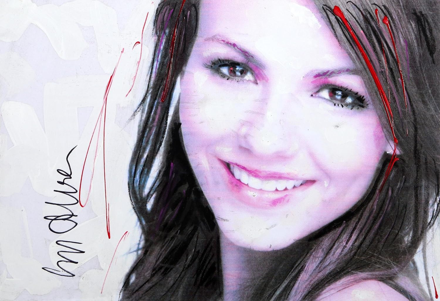 Sid Maurer, Victoria Justice Mixed media on foamcore, signed in marker