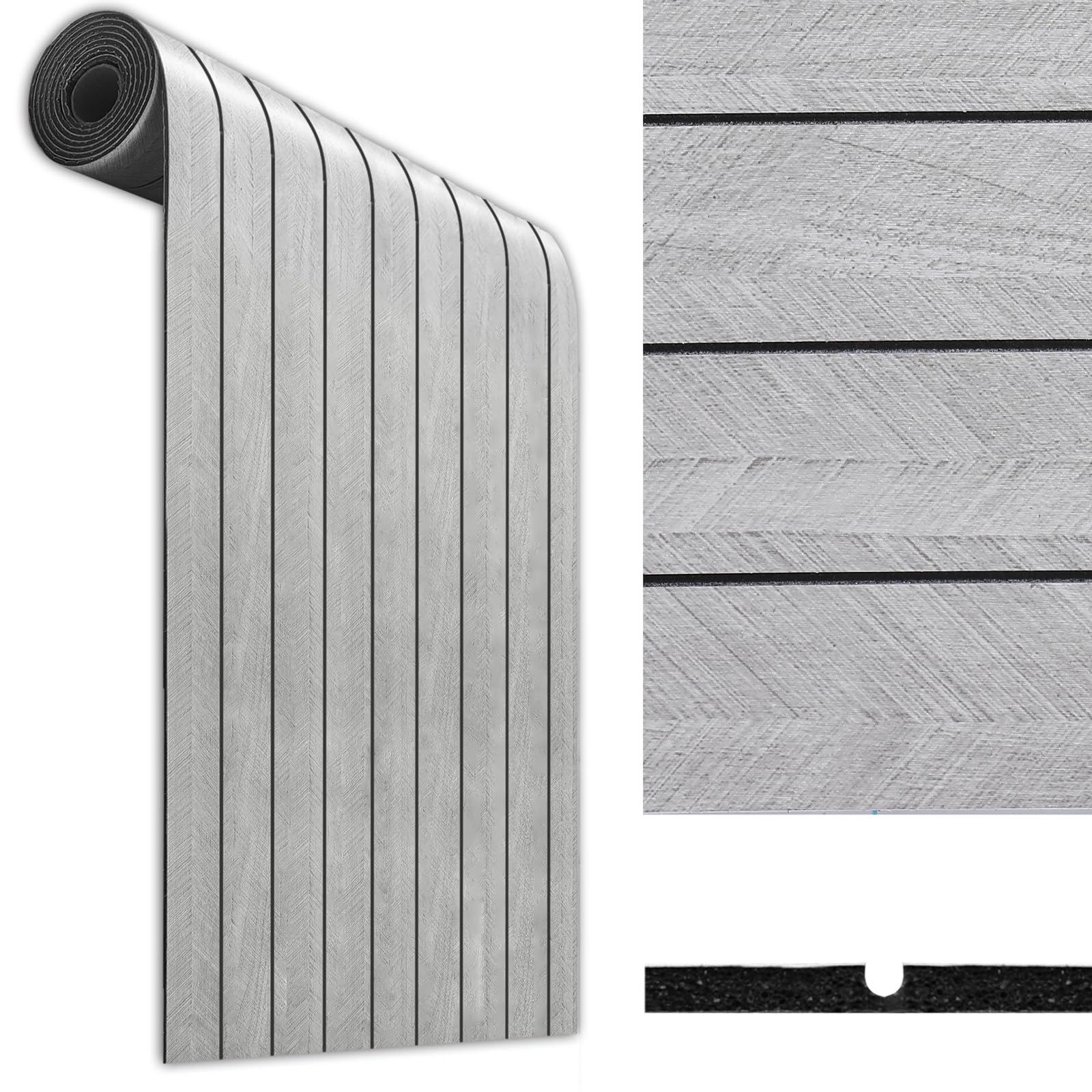 3D Wooden Slats Peel and Stick Wall Panels 3mm Thick Wood Slat Panelling Effect Insulating Self Adhesive Wall Panels Waterproof Soundproof Wall Paper for Living Room Bedroom Kitchen, Grey, 300x40cm