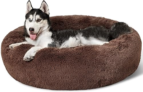 Miniatura 45 de Bedsure - Cama calmante para perros medianos, lavable, mediana, con forma de dona, antideslizante, afelpada, esponjosa, pelo sintético, para gato,