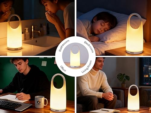Miniatura 5 de Lámpara de mesa para exteriores, linterna 2 en 1, carga portátil, luces LED inalámbricas, lámpara inastillable de carcasa de silicona proporciona,