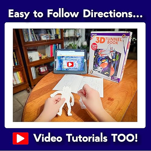 Miniatura 5 de Libro de túnel 3D haz tu propio libro, kit de arte y manualidades. 8.5 x 11 pulgadas. Gran regalo. De 9 a 99 años. (espacio)