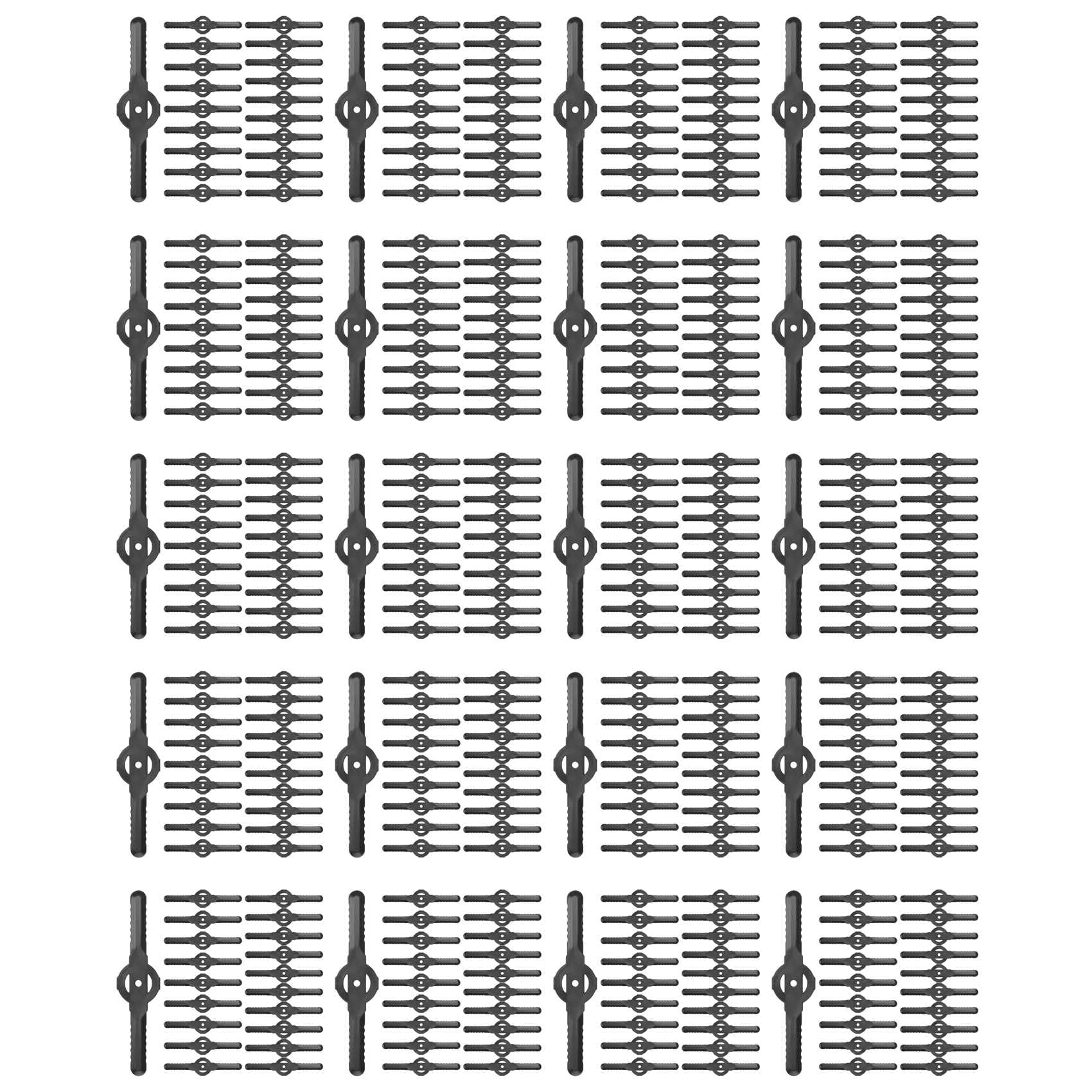 Jnchdghwa Black 400Pcs Plastic Grass Trimmer Blades Lawn Mower Blade Cordless Trimmer Garden Tool Lawn Mower Trimmer Accessories