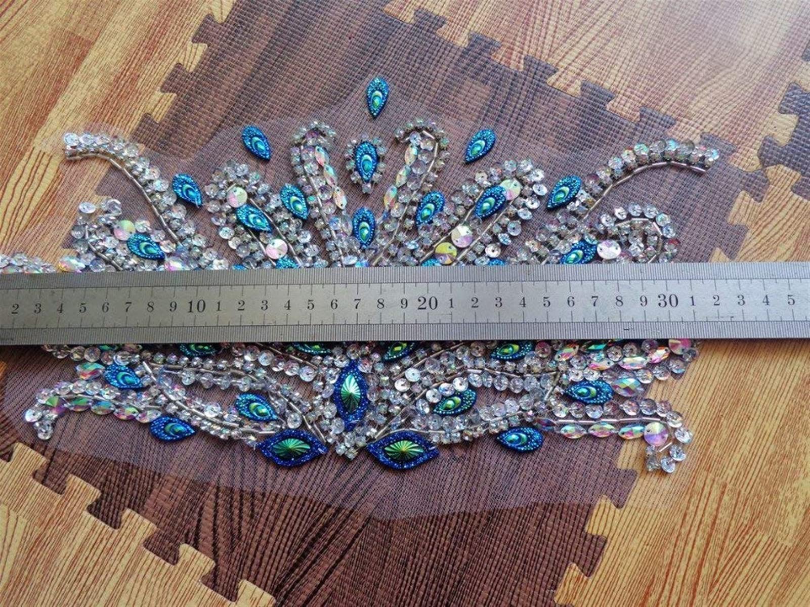 Exquisite talia Rhinestone Aplikacja Ręcznieszy Rhinestone Cekiny Aplikacja Akcesoria majsterkowanie Dekoracja (Color : Red)