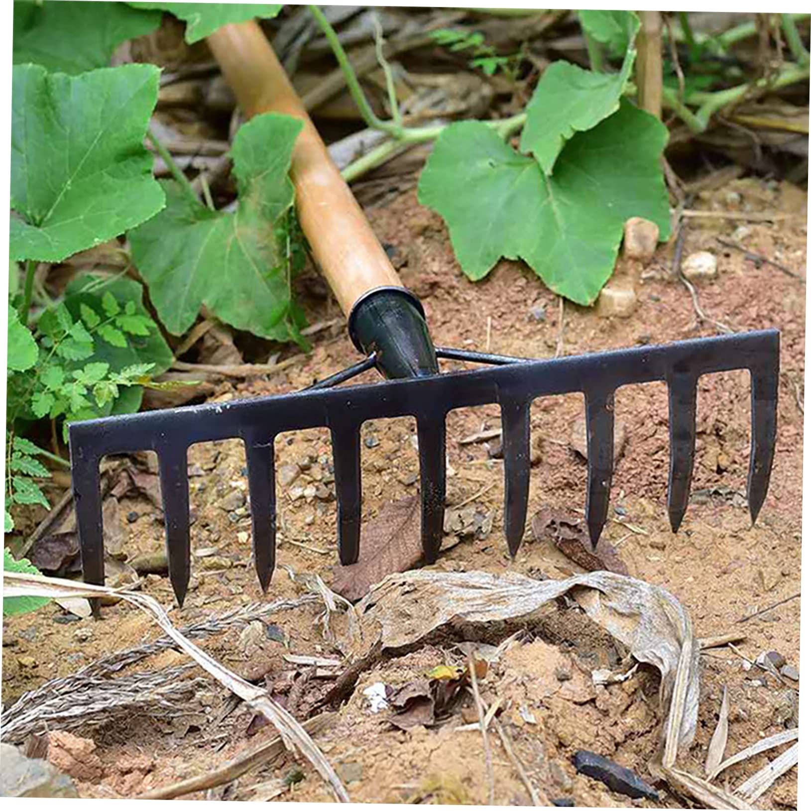 DOITOOL 1 Pc Rastrillo De Nueve Cultivador Cabeza De Rastrillo Ancha Rastrillo Sin Mango Rastrillos De Jardinería Rastrillo De Borde De Mano Sin Que Planchar Rastrillo De