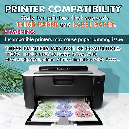 Miniatura 7 de Koala Round Labels 2 Inch, Matte Waterproof Printable Circle Stickers for Inkjet and Laser Printer, 240 Circle Labels for Brand Logo, Bottle, Jar