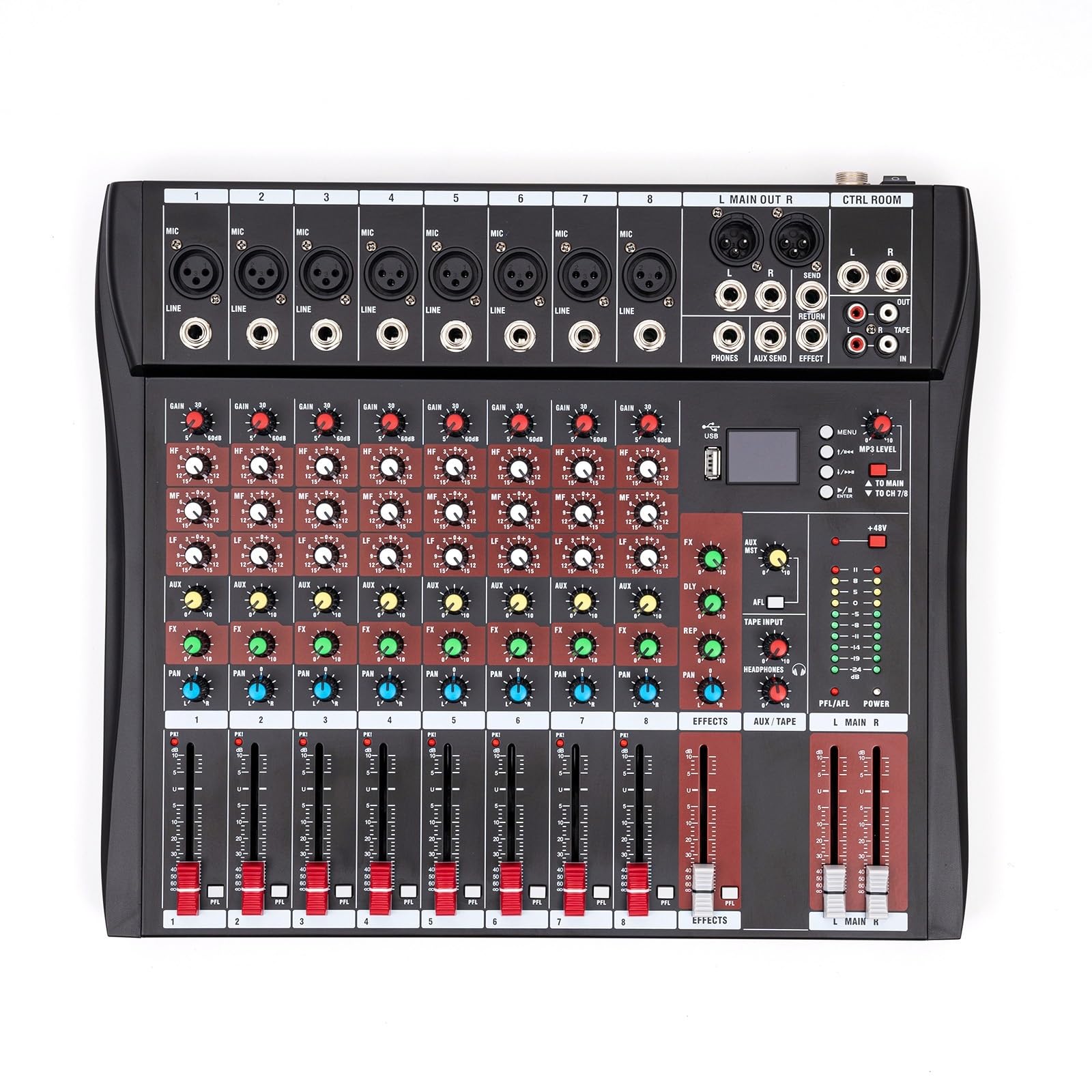 8 Channel Mixing Console Bluetooth MP3 Recorder Dedicated Stereo Mixer Digital USB Mixing Console